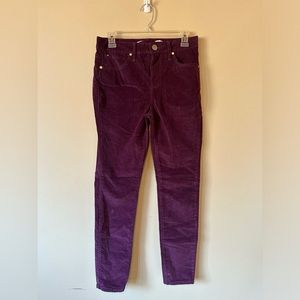 Purple corduroy straight leg pants